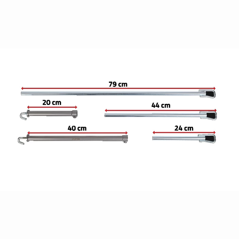 3er Set Heckklappenhalterungen 5-teilig, 27-45 / 50-86cm / 82-150cm 3 3er Set Heckklappenhalterungen 5-teilig, 27-45 / 50-86cm / 82-150cm – Bild 3