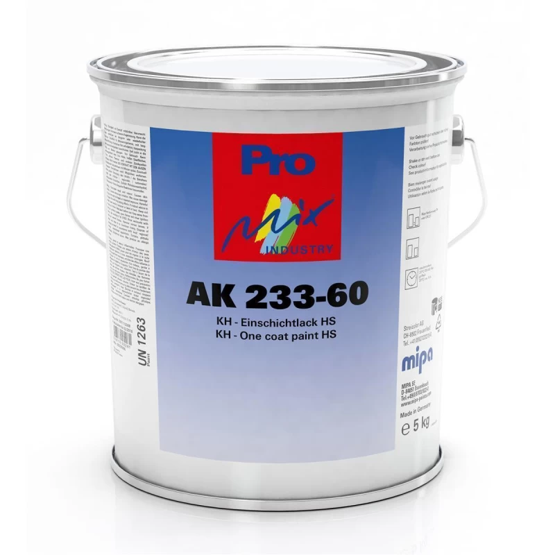 MIPA AK233-60 HS-Kunstharzdecklack VOC<450g/l, Seidenglänzend RAL-Farbe PG1-3, 5kg 1 MIPA AK233-60 HS-Kunstharzdecklack VOC<450g/l, Seidenglänzend RAL-Farbe PG1-3, 5kg