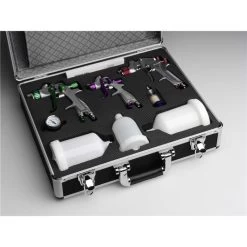 Lackierpistolenkoffer Mit 3 Spritzpistolen 0.8mm,1.3mm & 1.7mm