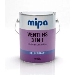 Mipa Venti HS 3 In1 Alkydharz Holzlack Weiss Seidenmatt 2,5Ltr.